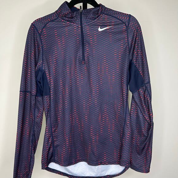 Nike Running Quarter Zip Top-Small-athletic pullover, women, blue red quick dry - Picture 1 of 4